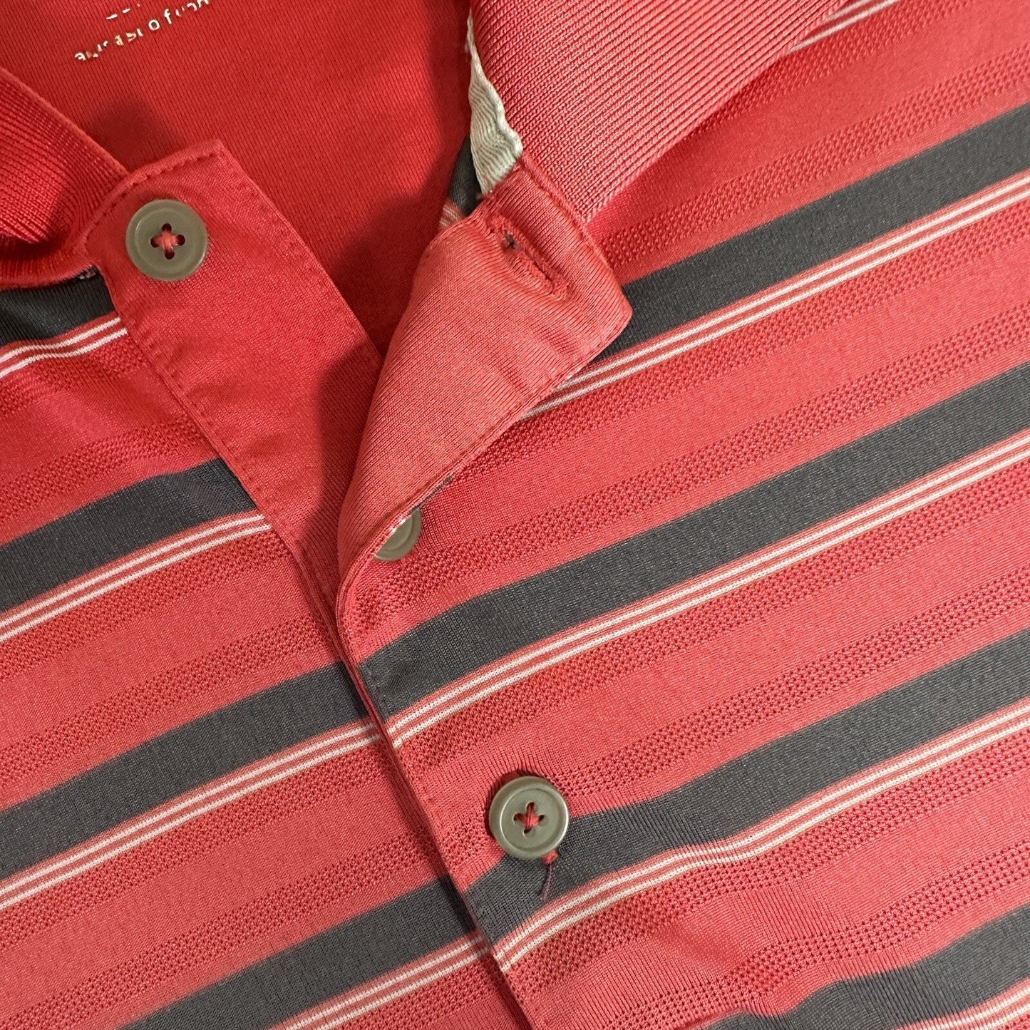 Adidas Shirt Men XL Red Grey Polo Striped Climalite Short Sleeve Polyester Adult