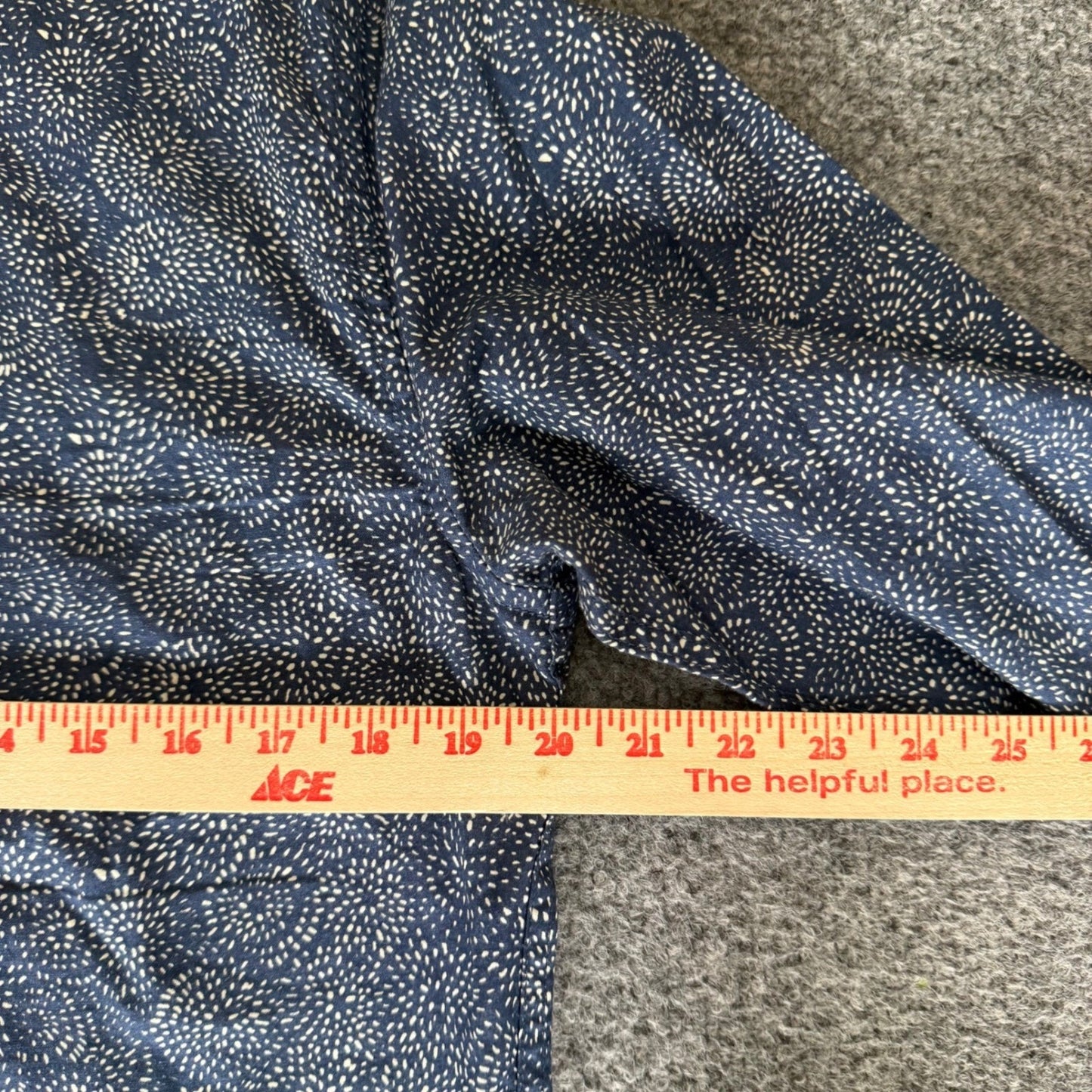 Rhythm. Mens Large Blue Geometric Dot Print Button Down Shirt Long Sleeve Casual