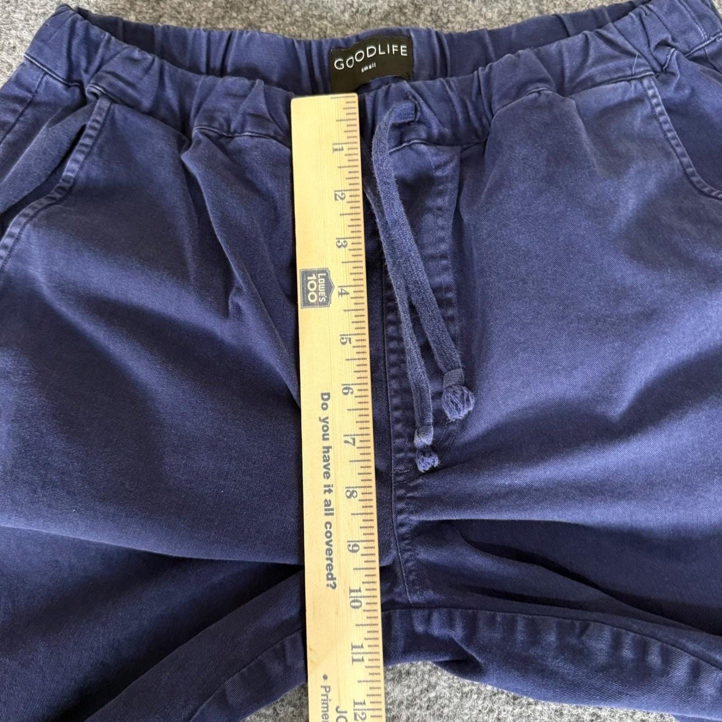 GOODLIFE Mens Navy Blue Drawstring Pants Small Casual Lounge Travel Comfort