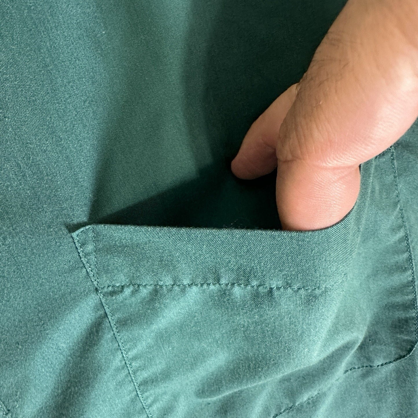 Haband Shirt Mens XL Green Button Up Short Sleeve Pocket Casual Extra Large Adul