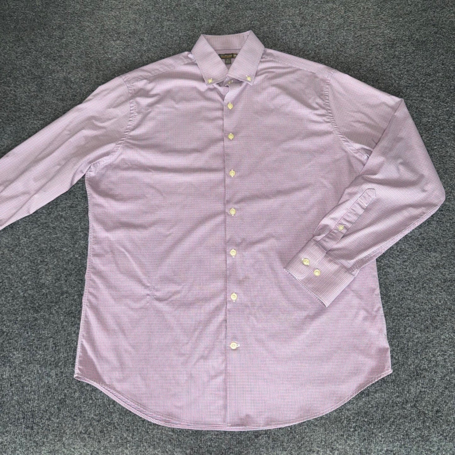 Peter Millar Summer Comfort Shirt Mens L Plaid Long Sleeve Button Down Stretch