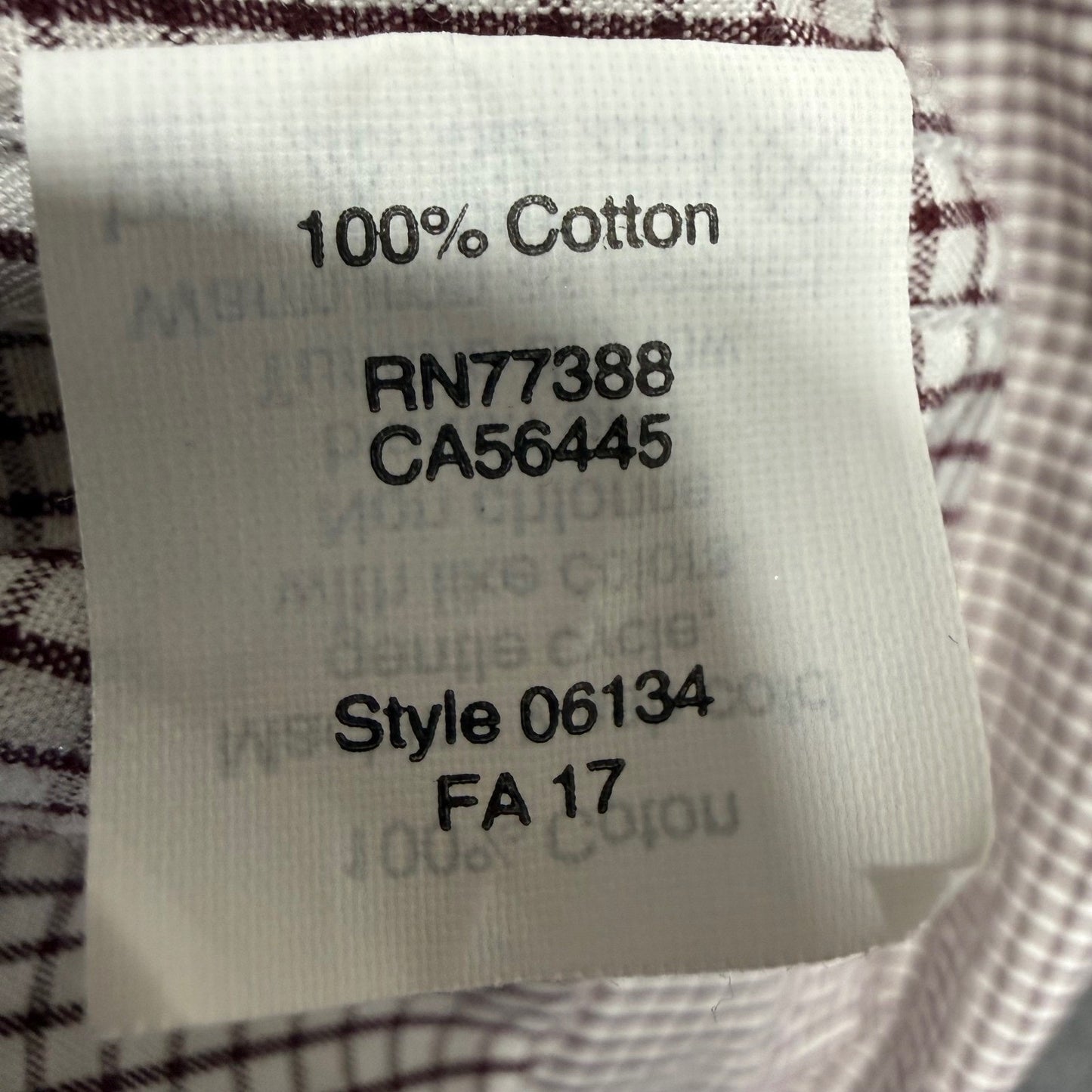 J.Crew Mens XL Slim Fit Button Down Shirt Burgundy White Micro Check Long Sleeve