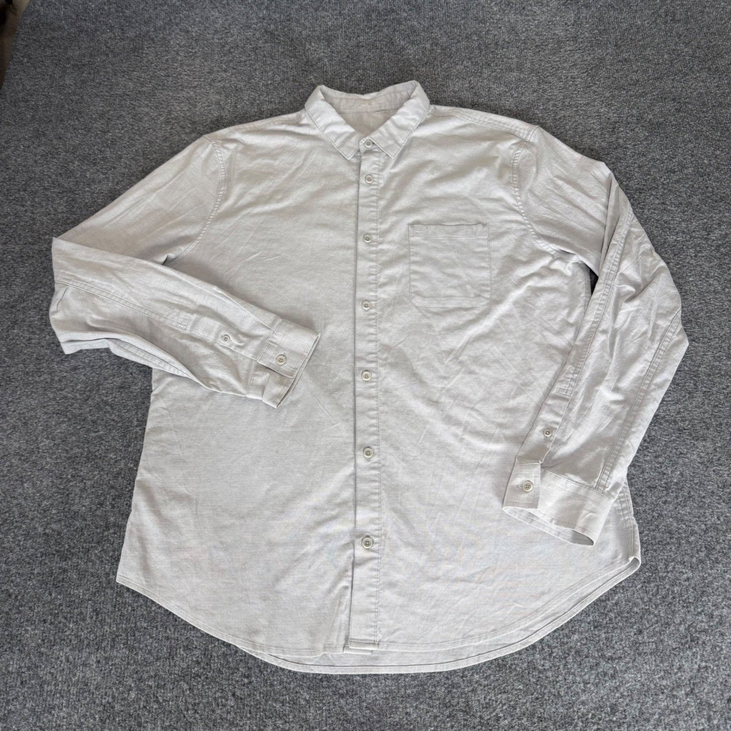 Lululemon Commission Mens XL Gray Long Sleeve Button Down Shirt Casual Office