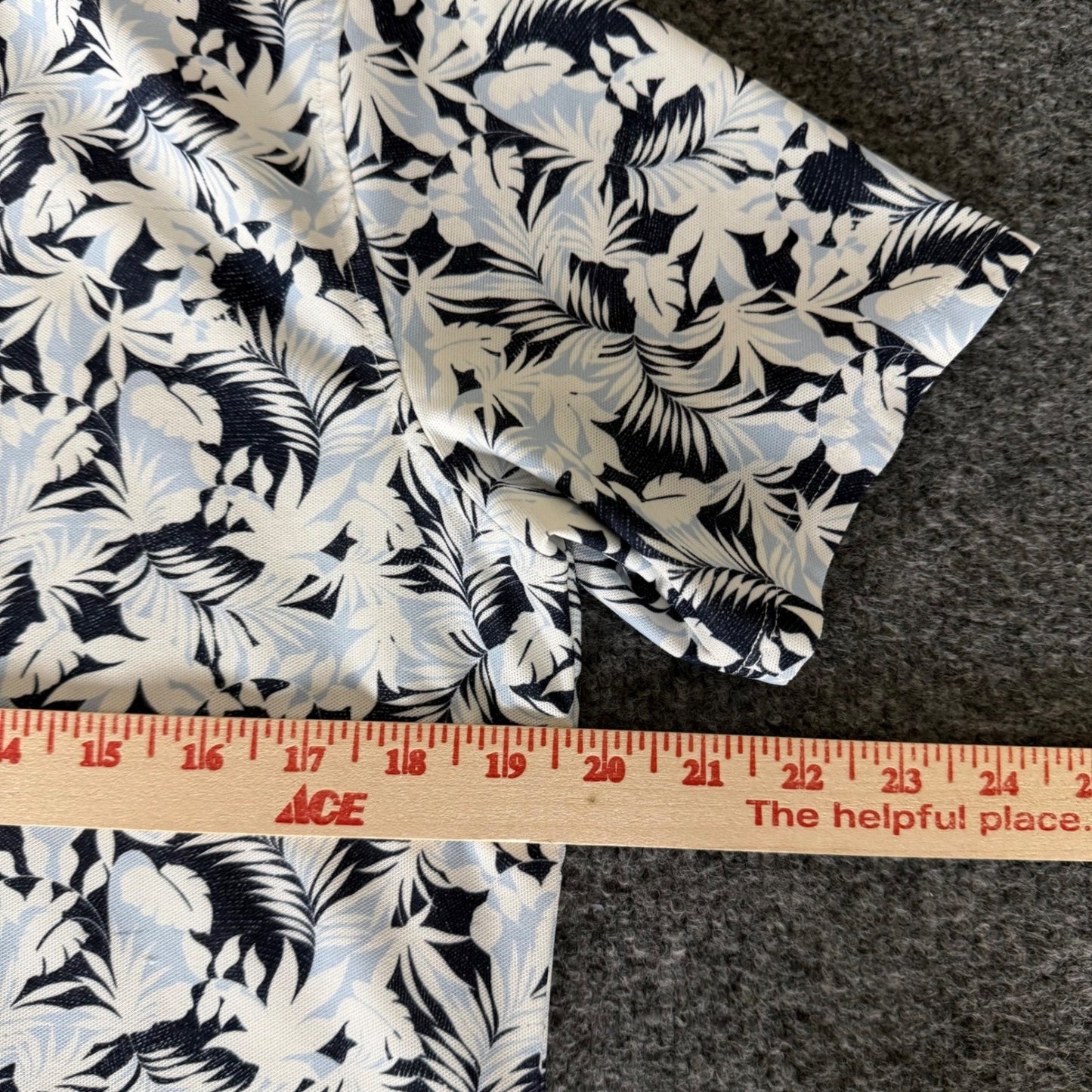 G/FORE Polo Shirt Palm Fronds Tech Pique Mens Small Golf Floral Short Sleeve