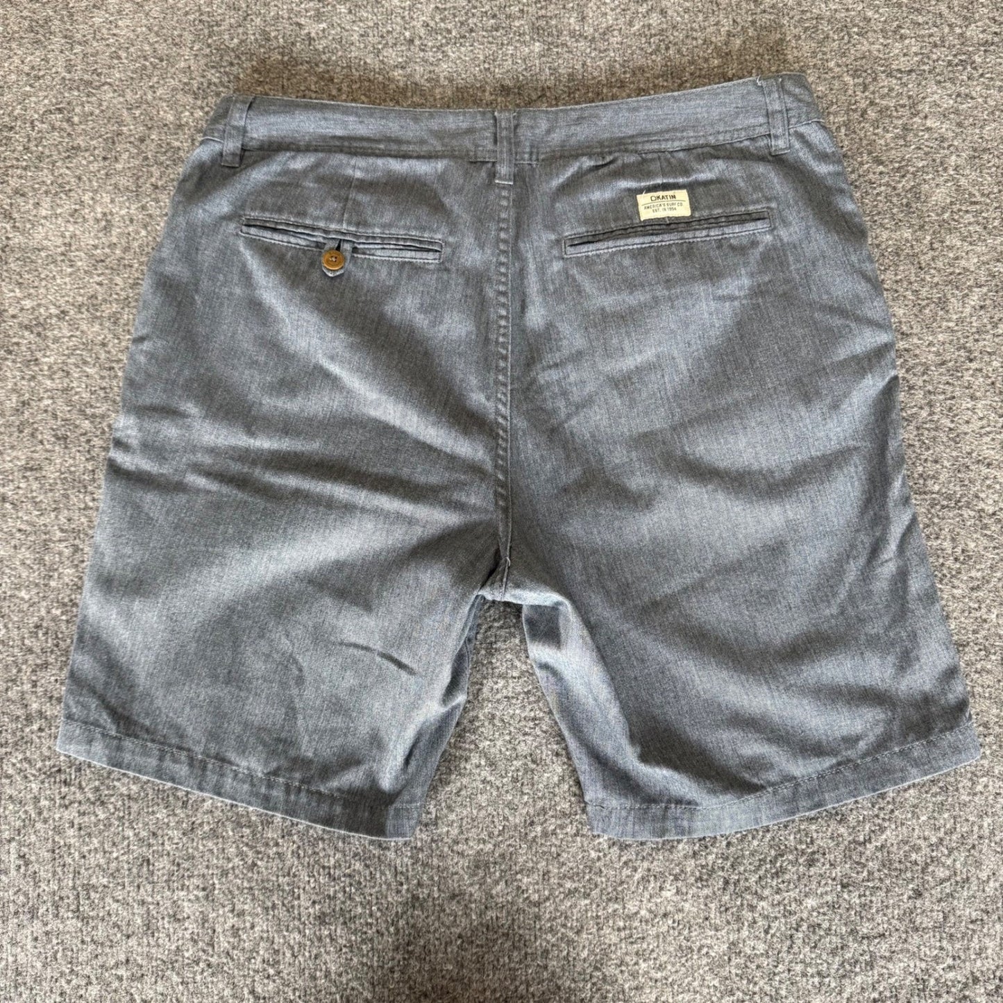 Katin Shorts Mens 34 Gray Chino Surf Flat Front Casual Beach Lightweight Cotton