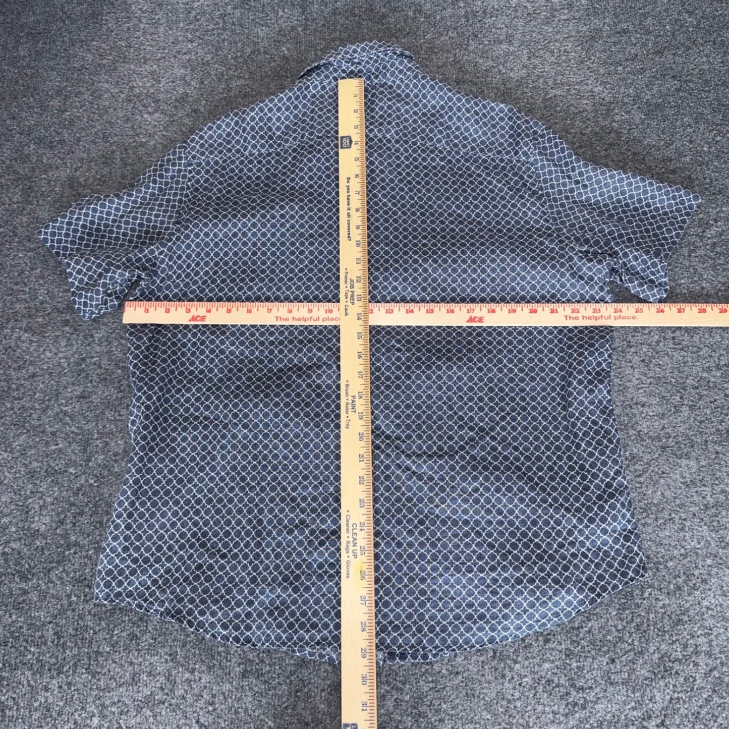 Daniel Hechter Paris Linen Shirt Mens XL Geometric Short Sleeve Button Up Casual