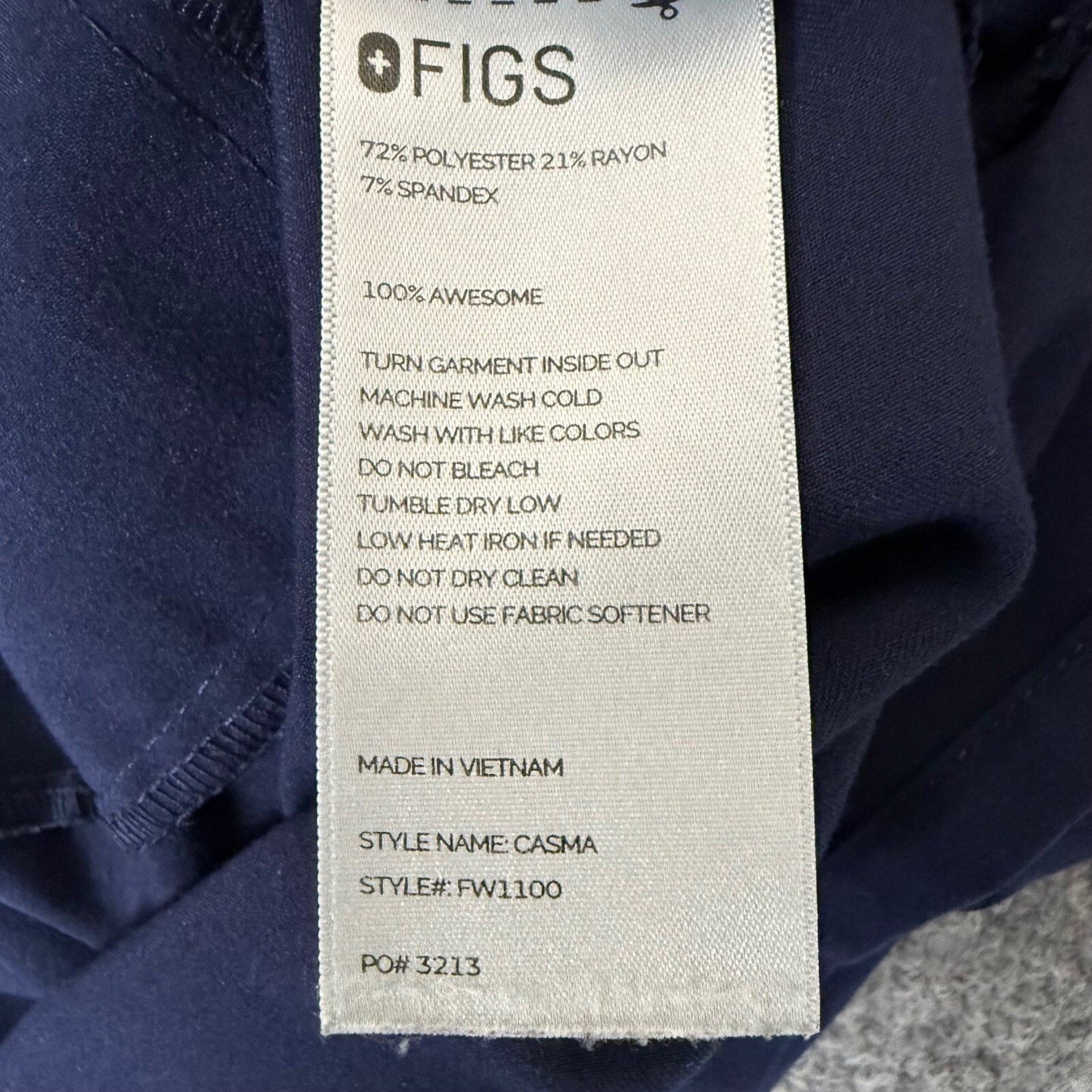 FIGS Casma Scrub Top V-Neck Short Sleeve Medical Nursing Navy Blue Womens XXL