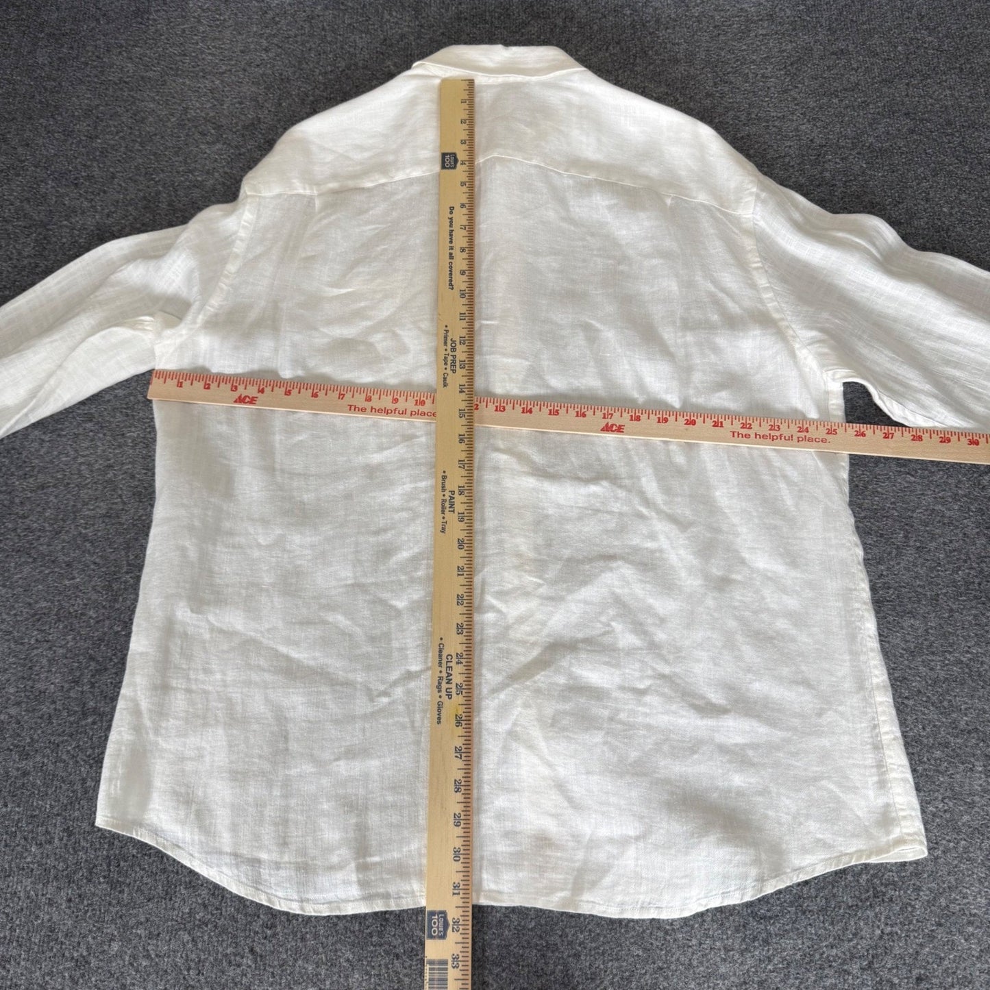Jos A Bank Mens XL White 100% Linen Long Sleeve Button Up Shirt Casual Classic