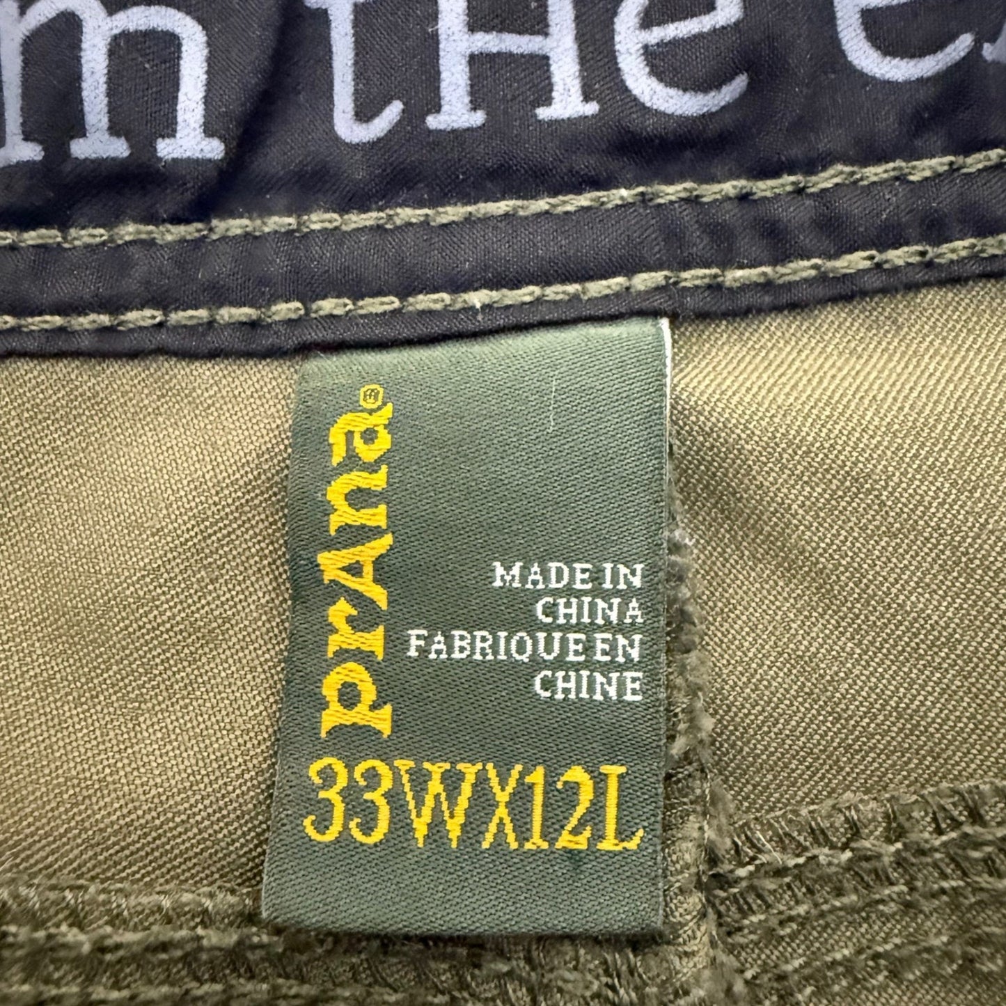 prAna Zion Stretch Short Mens 33 Olive Green Cargo Hiking Outdoor Durable Travel