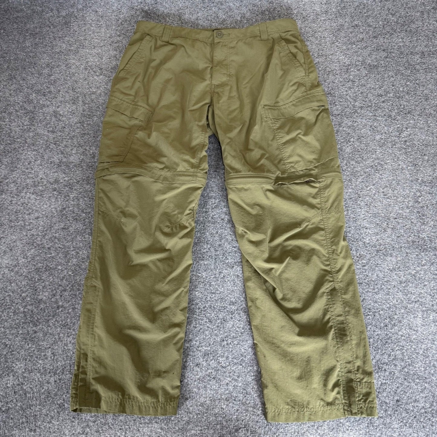 REI Co-Op Sahara Convertible Hiking Pants Mens 36x30 (34x29) Green Outdoor Trek