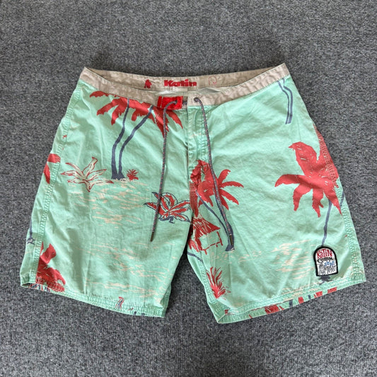 Katin Surf Trunks Mens 32 Palm Tree Swim Shorts Beach Casual Lightweight Summer