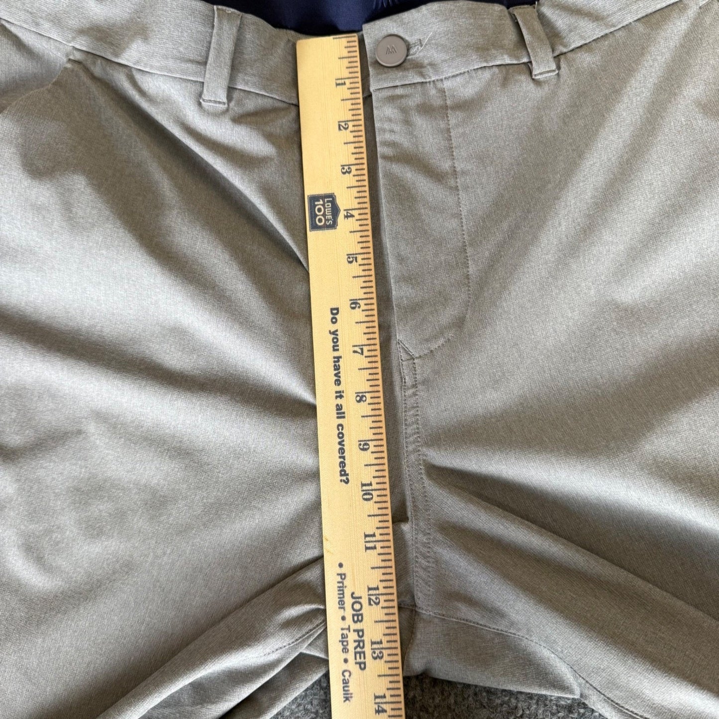 Mizzen+Main Helmsman Pants Mens 38x32 Gray Slim Fit Stretch Golf Performance