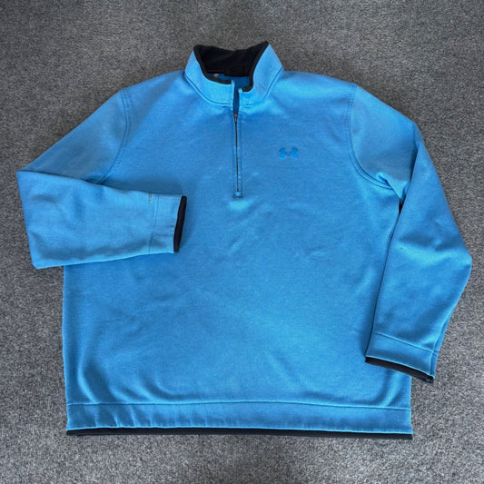 Under Armour Golf Storm ColdGear 1/4 Zip Pullover Blue Mens XXL Loose Athletic