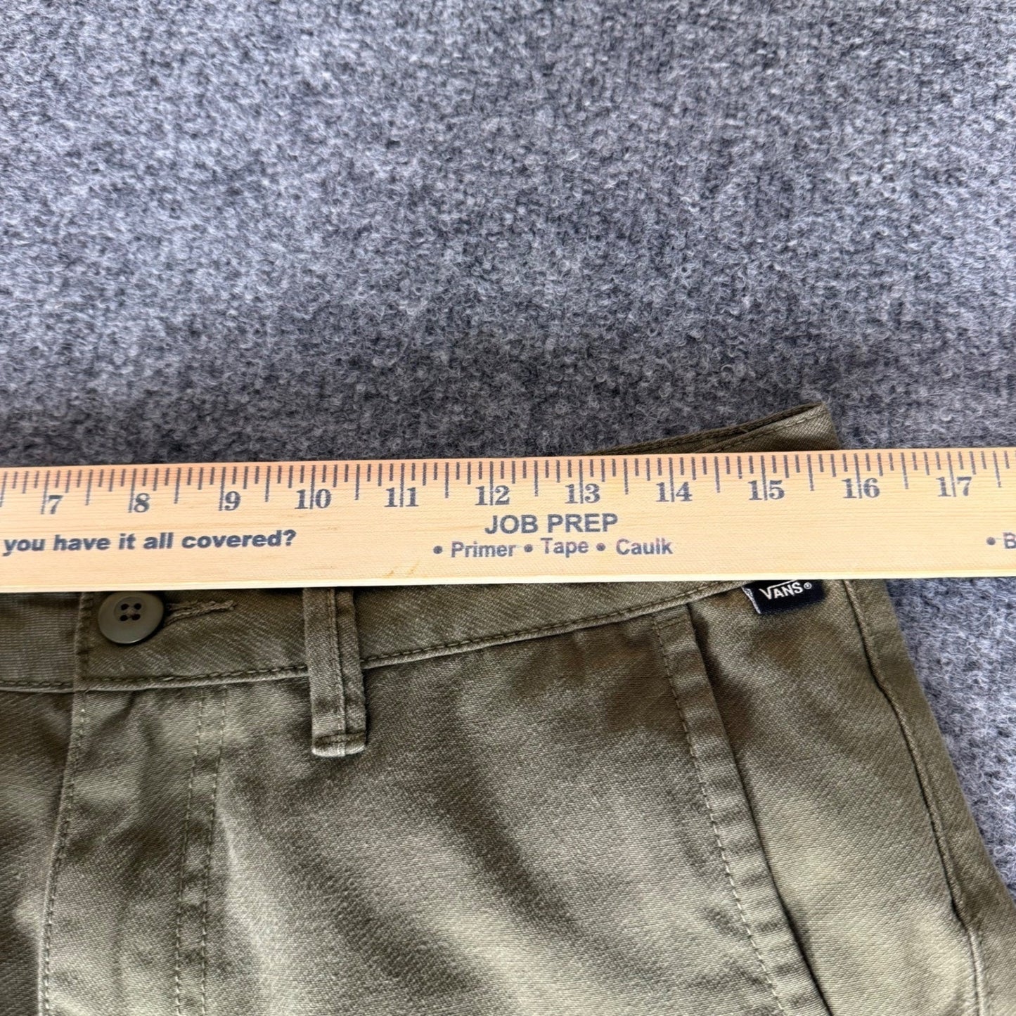 Vans Chino Pants Mens 32x29 Olive Green Skate Casual Straight Leg Cotton Stretch