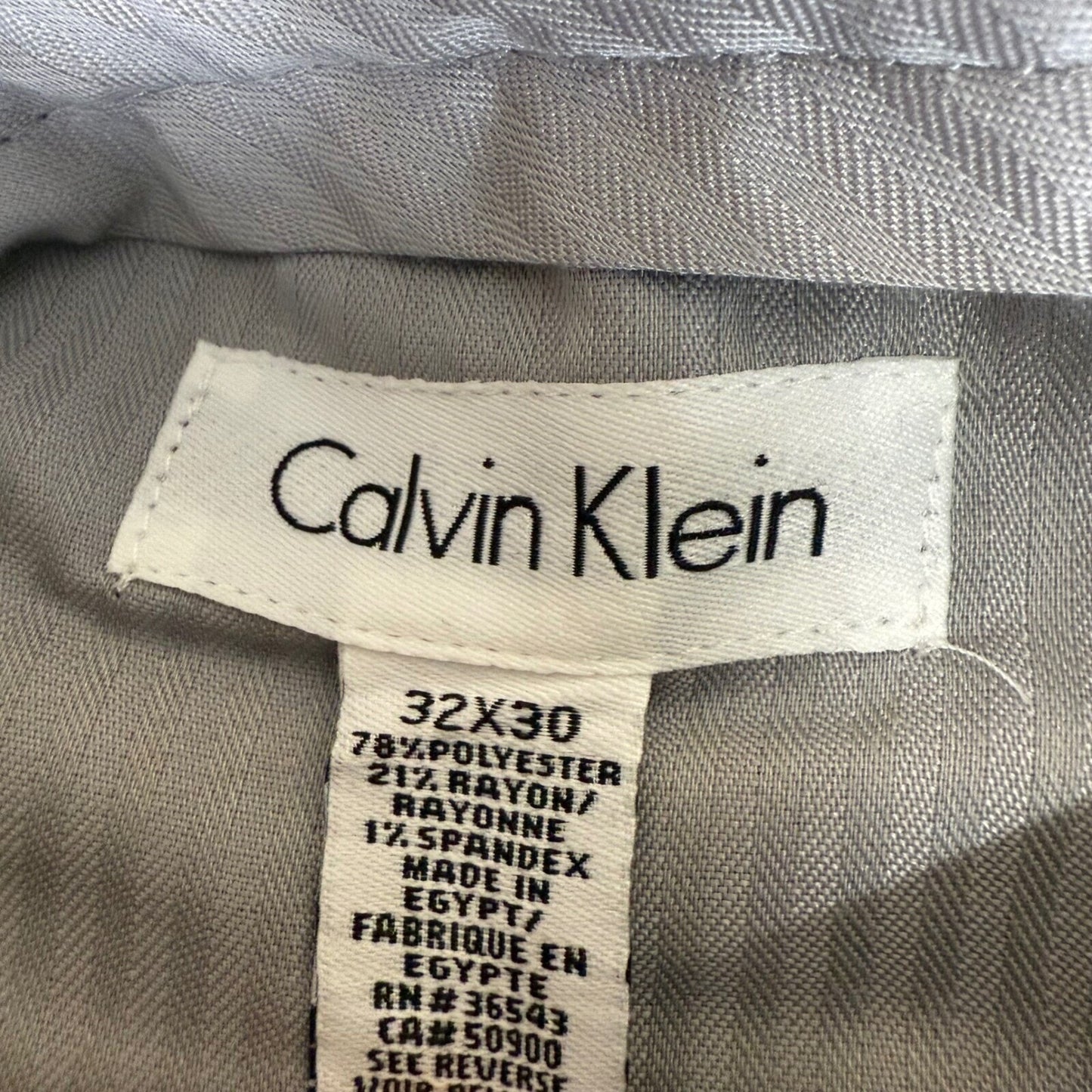 Calvin Klein Mens Dress Pants Gray Straight Leg Trousers 32x30 Office Classic