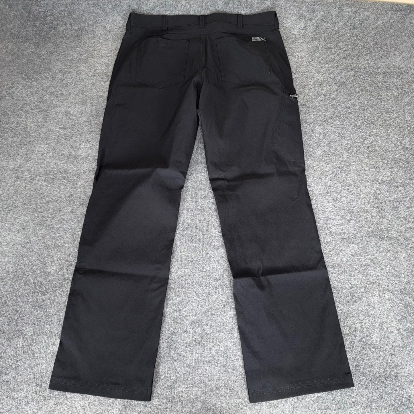 Eddie Bauer Rainier Tech Pants Mens 36x32 Black Cargo Outdoor Hiking Travel