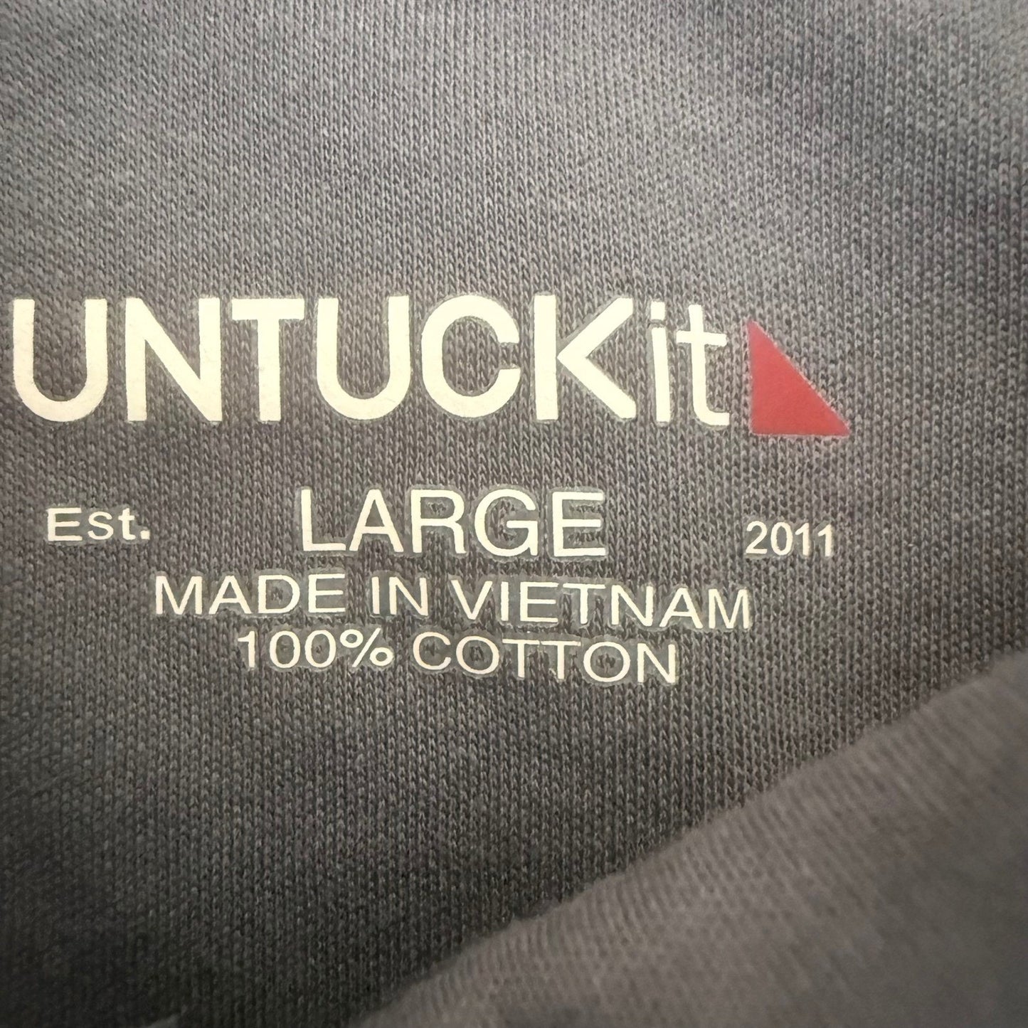 UNTUCKit Mens Large Gray Long Sleeve Cotton Polo Shirt Casual Comfort Stretch