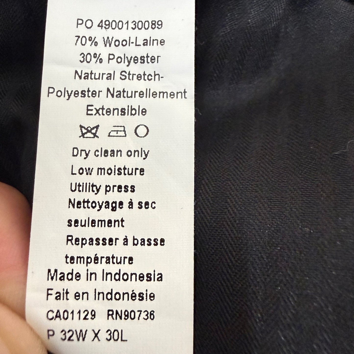 Lauren Ralph Lauren Mens Gray Wool Blend Sharkskin Dress Pants 32x30 Stretch