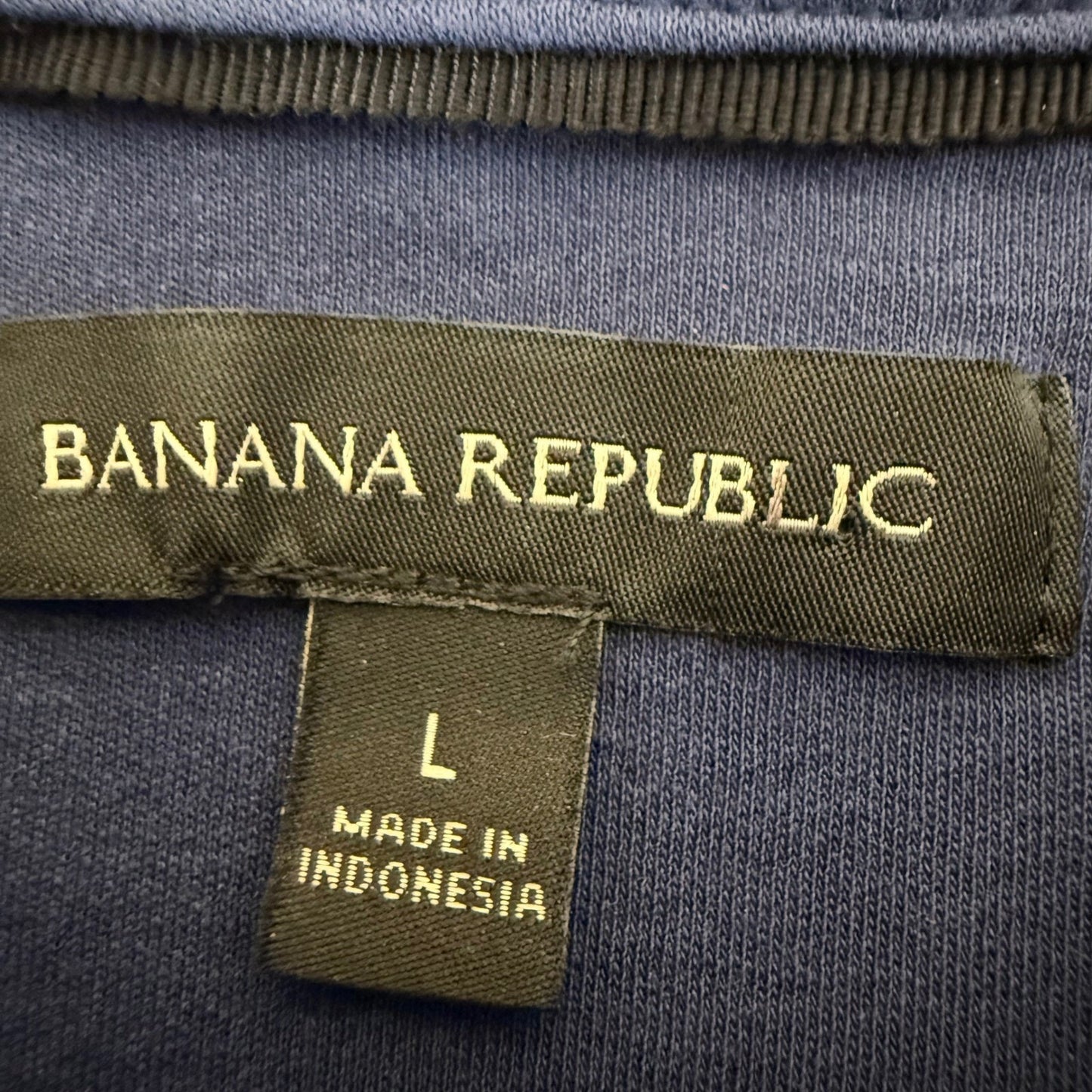 Banana Republic Mens Navy Blue Cotton Short Sleeve Polo Shirt Large Casual Top