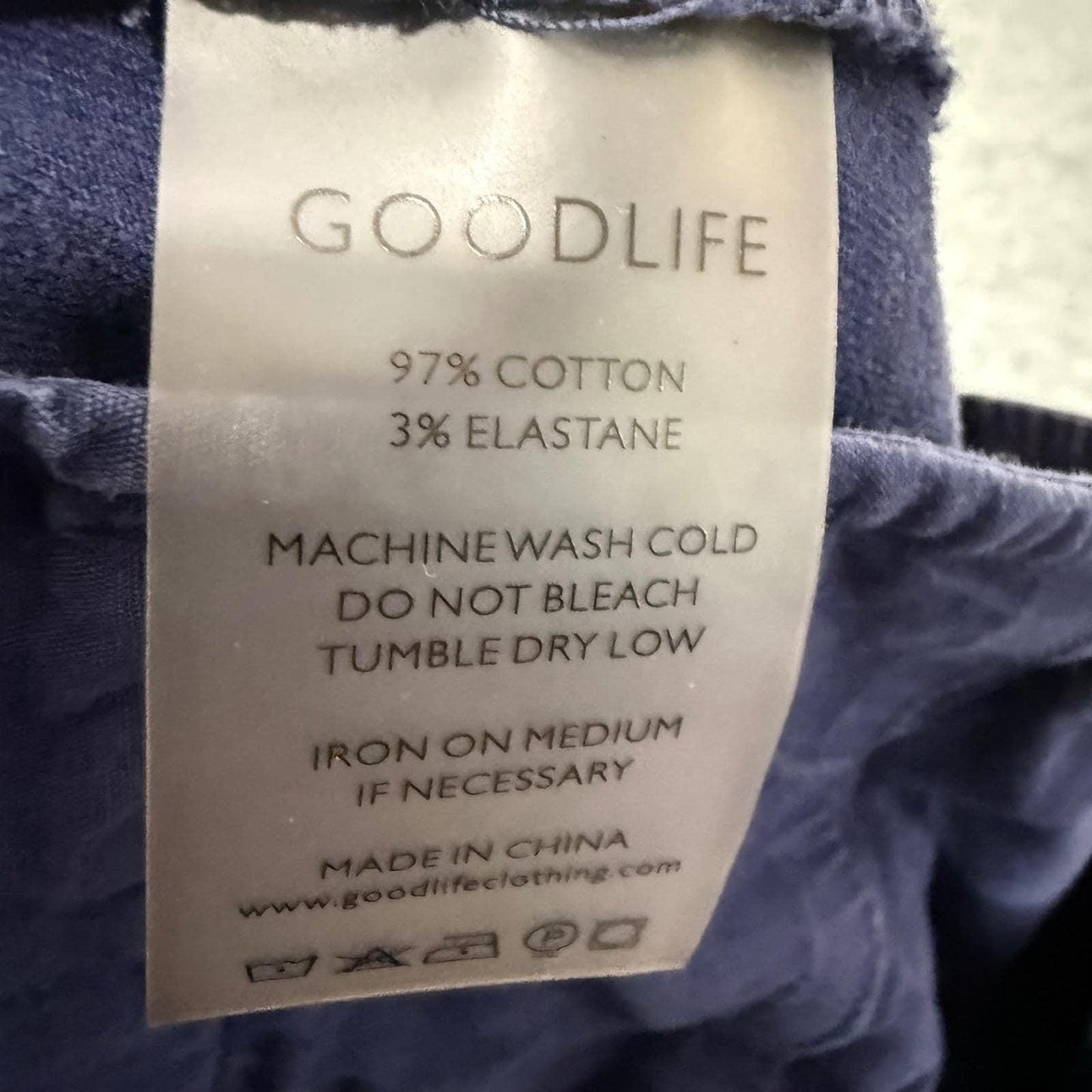 GOODLIFE Mens Navy Blue Drawstring Pants Small Casual Lounge Travel Comfort