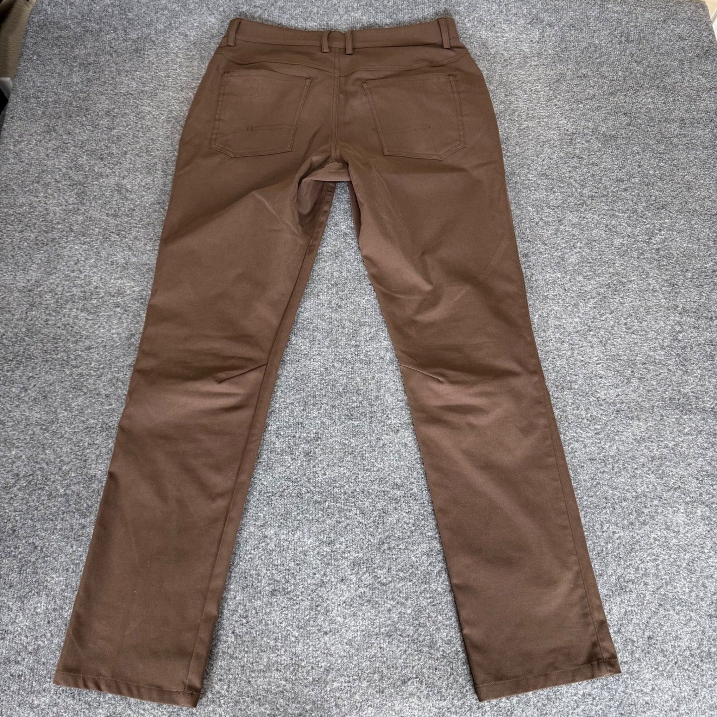 Myles Pants Mens 32x32 Brown Athletic Slim Performance Stretch Casual Everyday