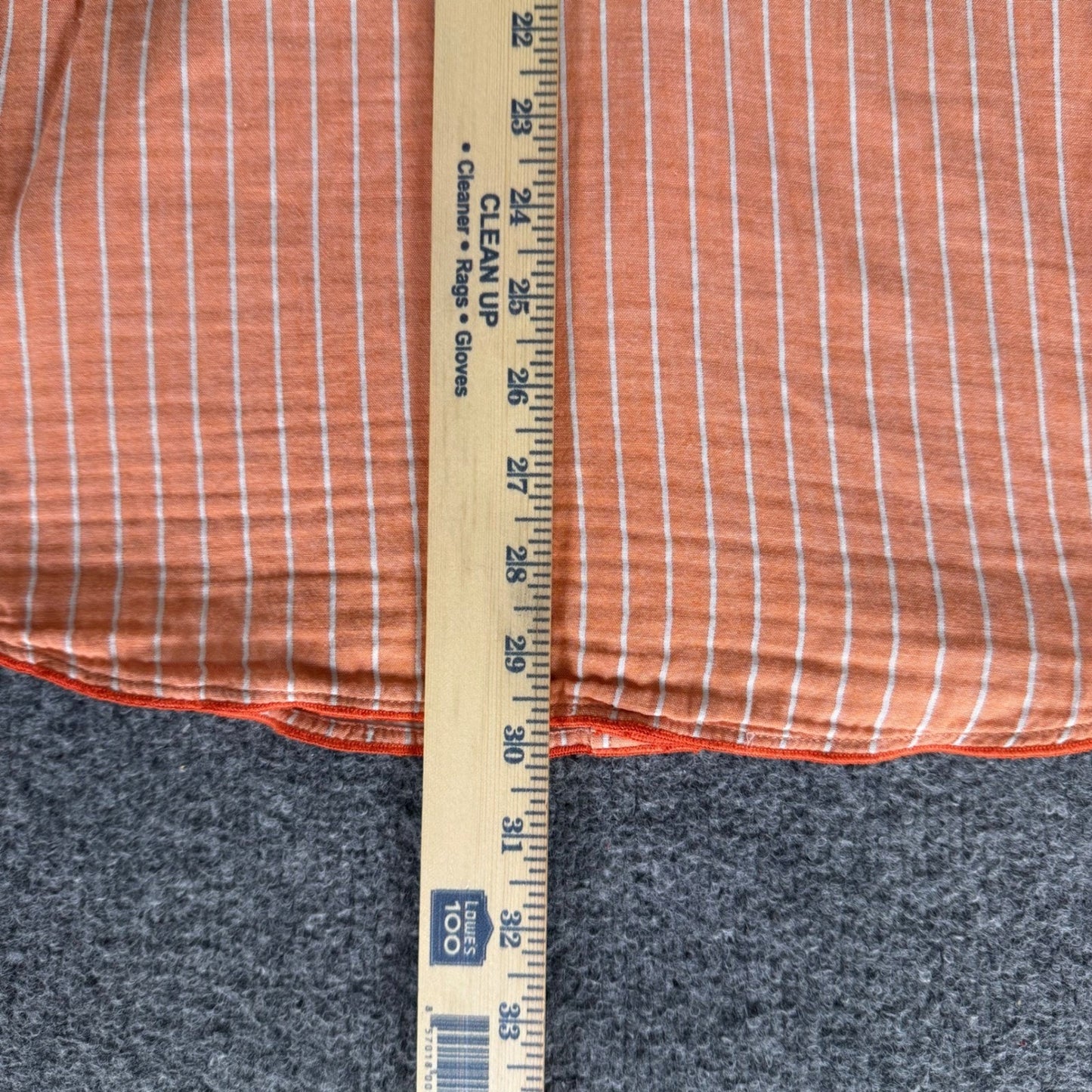 Tommy Bahama Denim Mens Orange White Striped Cotton Button Up Shirt Medium