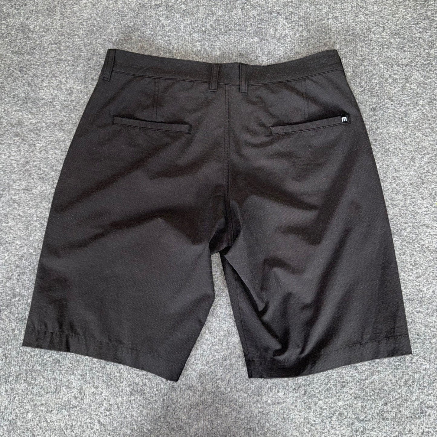TravisMathew Mens Golf Shorts 32 (33) Black Performance Stretch Casual Athletic