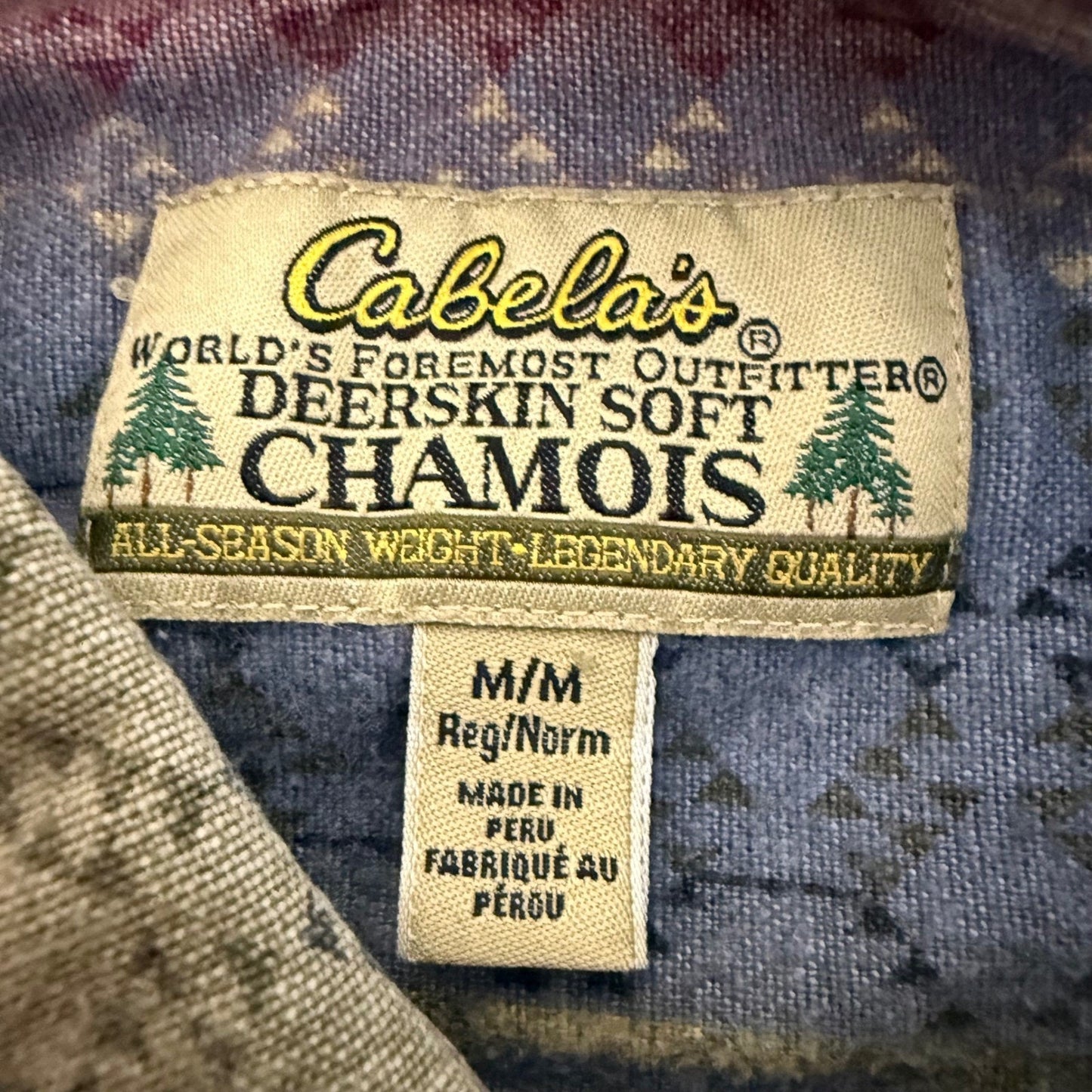 Cabelas Deerskin Chamois Shirt Mens M Southwestern Geometric Aztec Tribal VTG