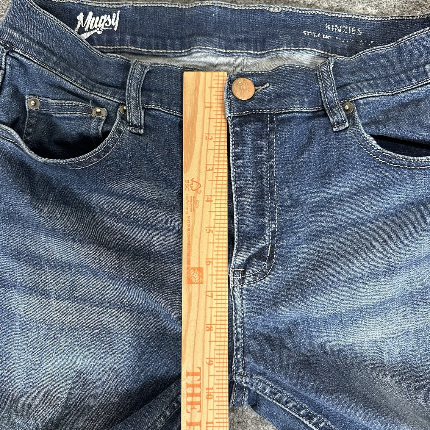 Mugsy Jeans Kinzies Mens 31x29 Blue Denim Straight Leg Stretch Low Rise Adult