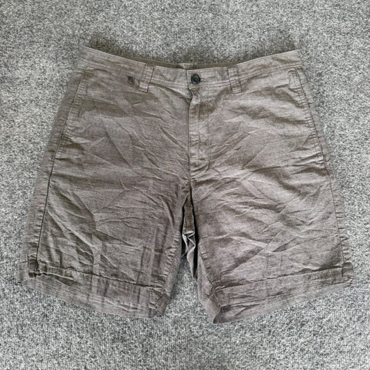 Eddie Bauer Mens Gray Cotton Flat Front Shorts Size 32 Casual Outdoor Hiking