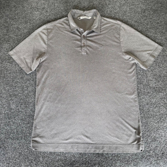 Travis Mathew Golf Polo Heather Gray Performance Casual Shirt Mens Medium