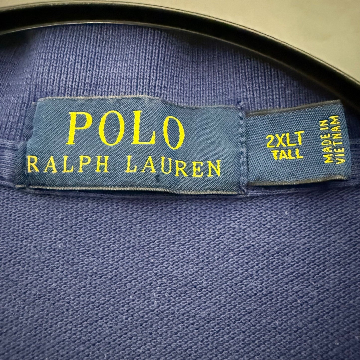 Polo Ralph Lauren Polo Shirt Blue Short Sleeve Casual Orange Pony Men's 2XLT