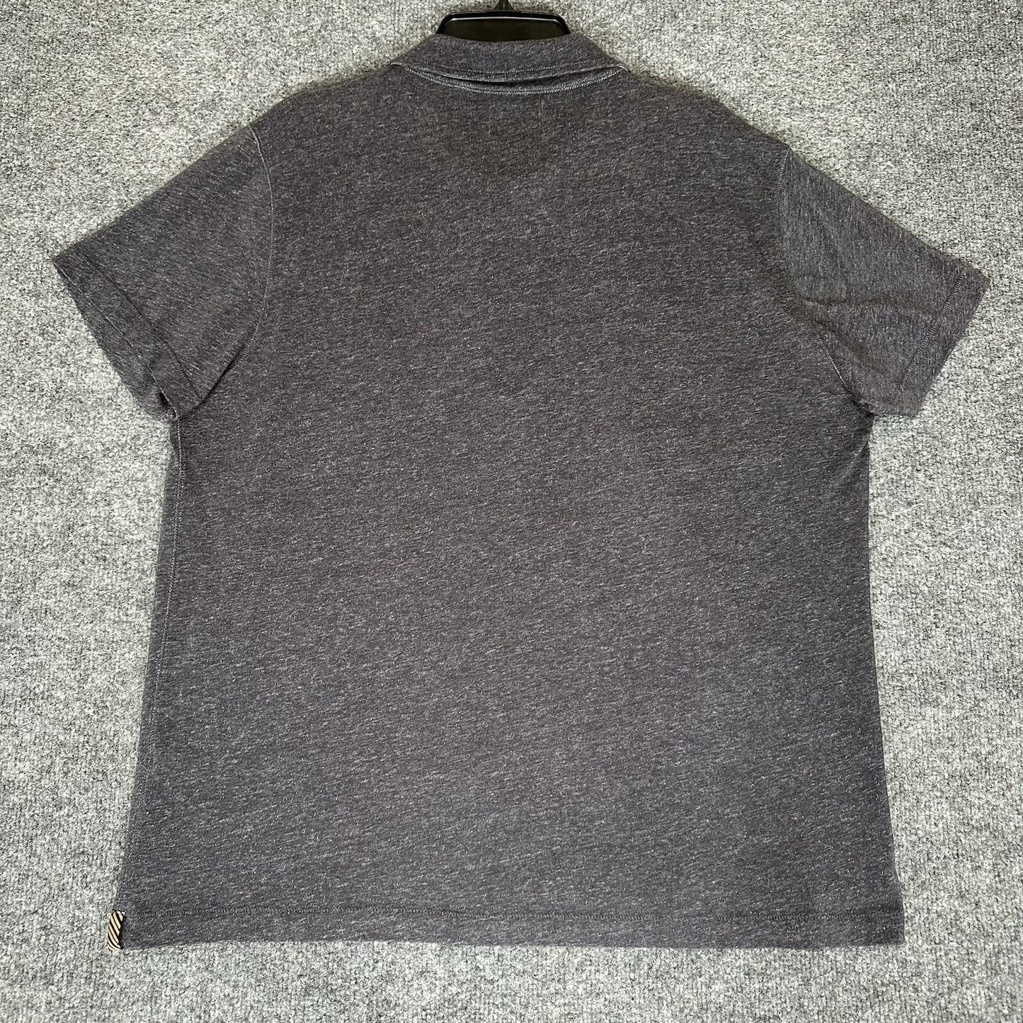 Billy Reid Polo Shirt 2XL Dark Grey Solid Short Sleeve Cotton Casual Adult