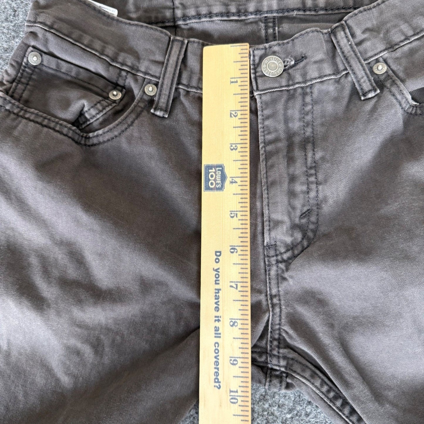 Levis 514 Straight Fit Pants Mens 30x32 (Fits 30x30) Charcoal Grey Cotton Denim