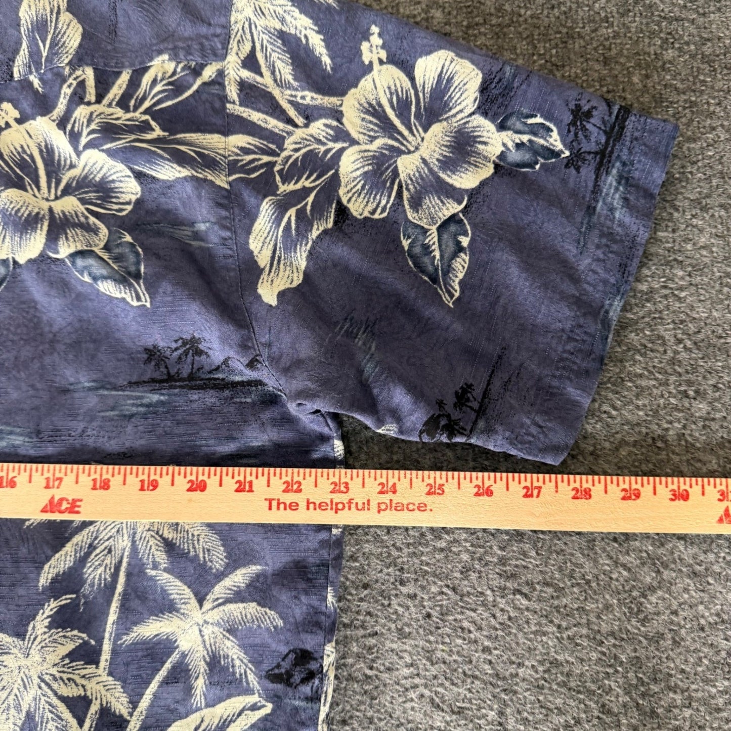 Tommy Bahama Mens Medium Silk Tropical Floral Palm Tree Camp Shirt Blue Hawaiian