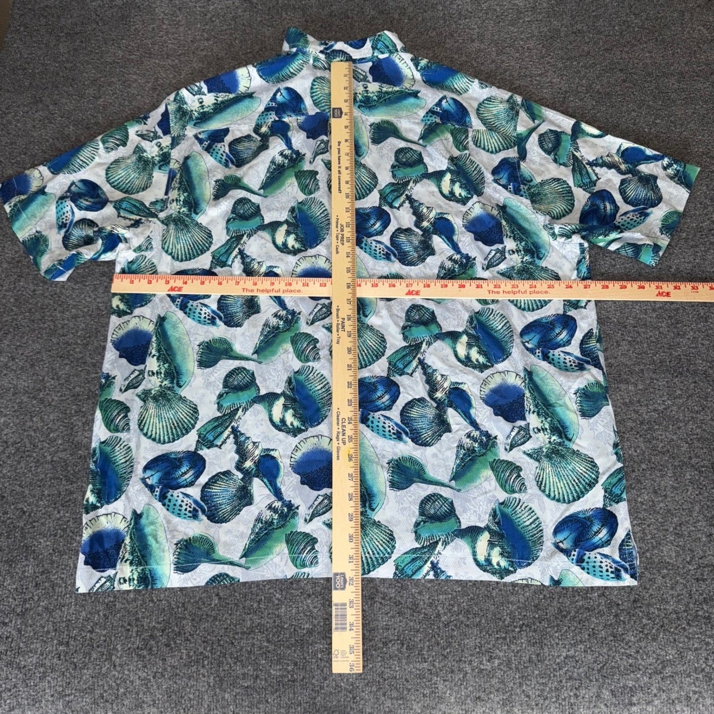 Tommy Bahama Hawaiian Silk Shirt Mens 2XL Button Up Seashell Aloha Short Sleeve
