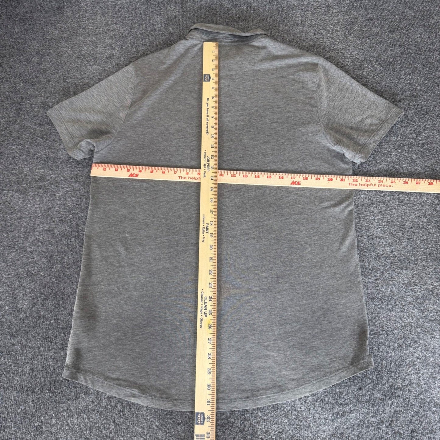 Cuts Curve Hem Polo Shirt Mens XL Gray Pima Cotton Short Sleeve Casual Modern