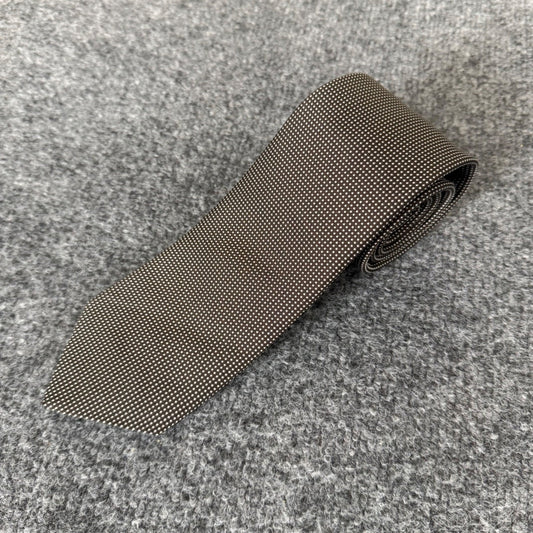 Eton Mens Silk Tie Brown Micro Dot England Necktie Business Dress Formal Classic