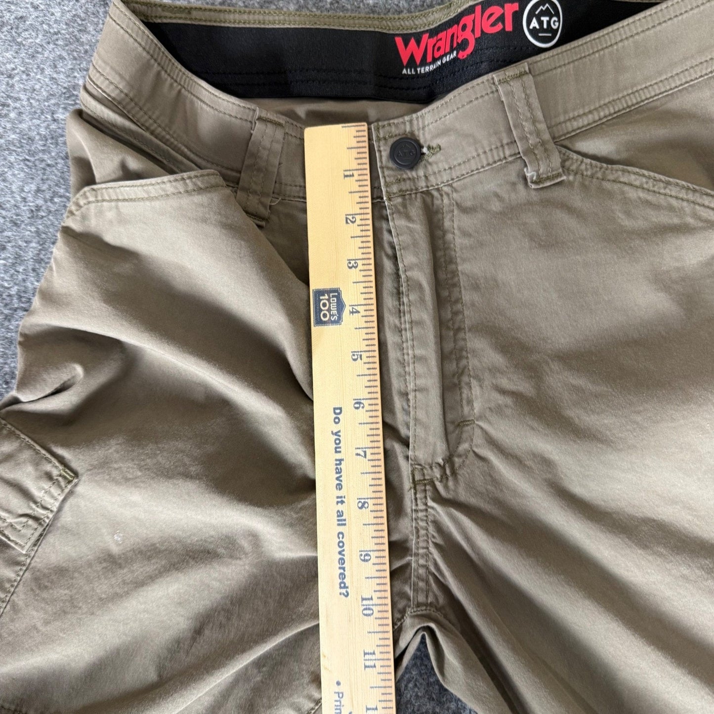 Wrangler ATG All Terrain Gear Cargo Pant Mens 32x32 Brown Outdoor Hiking Stretch