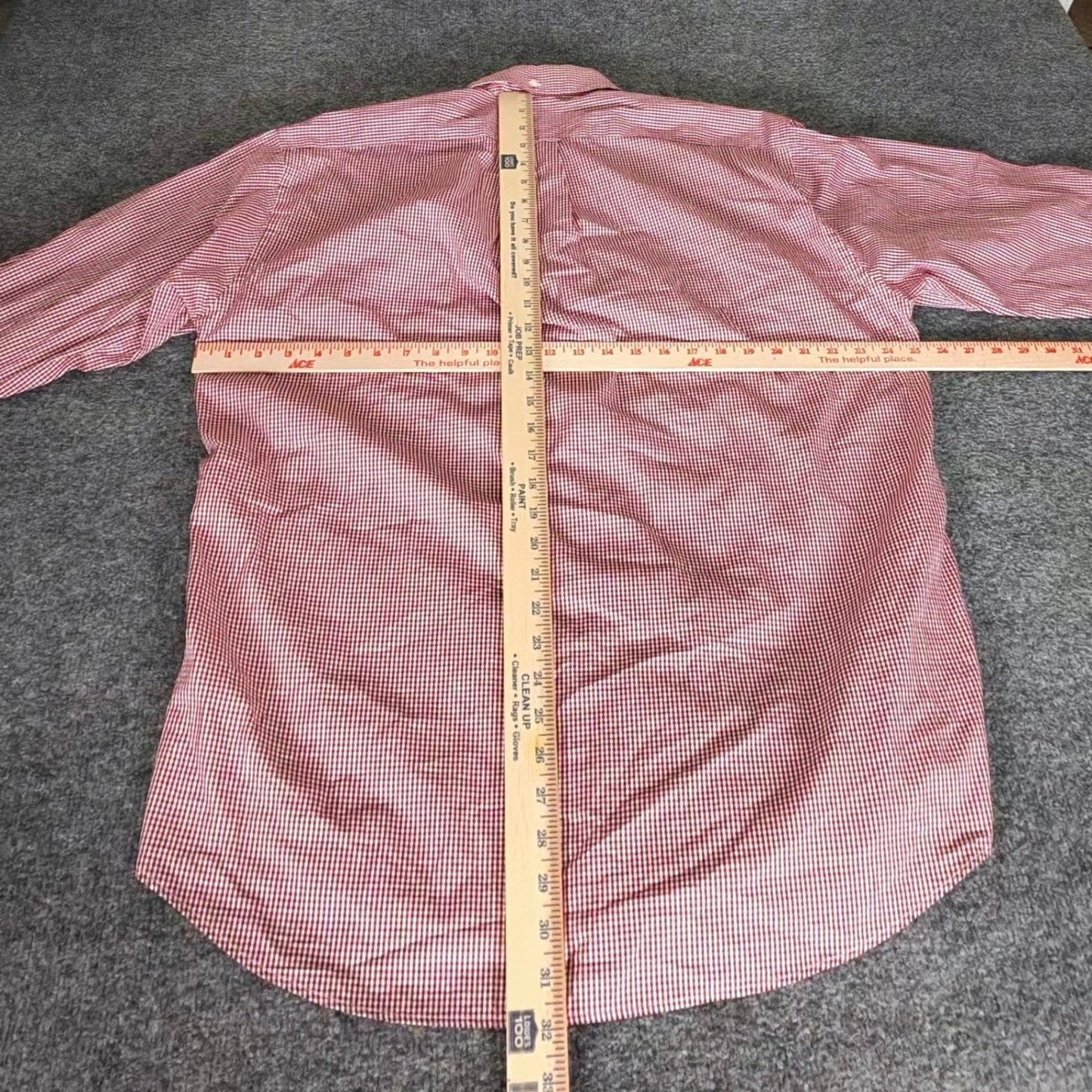 Faconnable Shirt Mens Large Red Gingham Long Sleeve Button Down Casual Classic