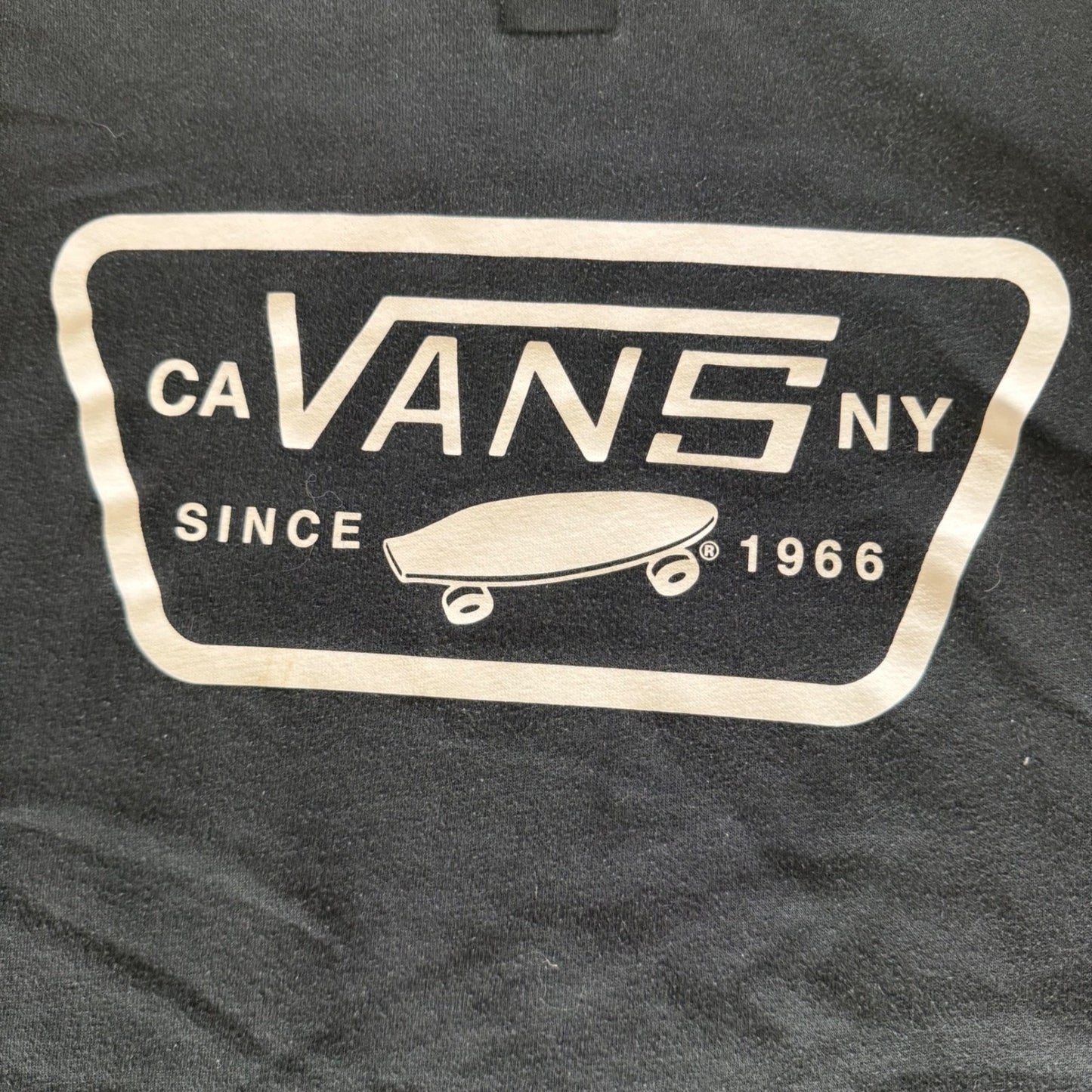 Vans Mens Black Skateboard Logo Graphic Pullover Hoodie Sweatshirt Medium Skate