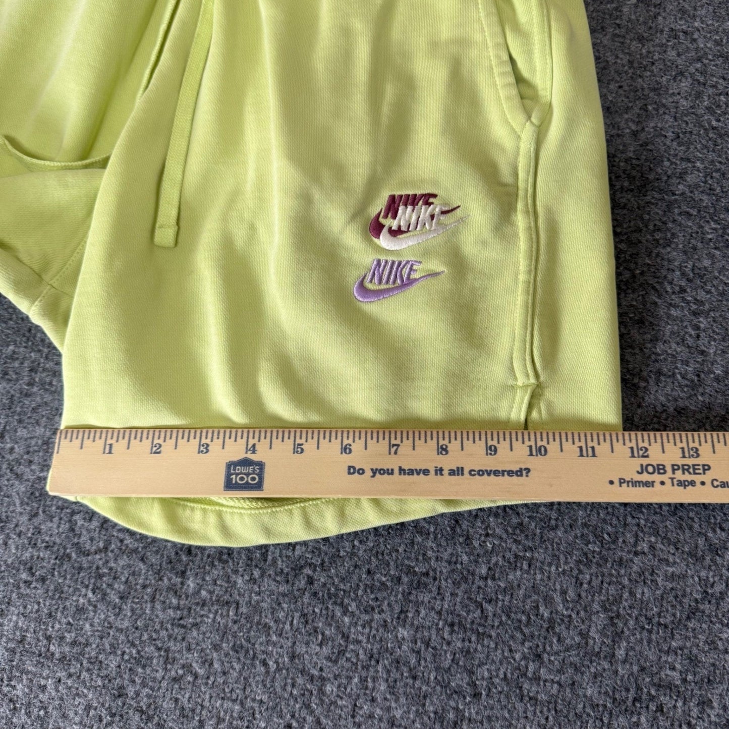 Nike Sportswear Essentials French Terry Shorts Mens Medium Lime Green Athletic