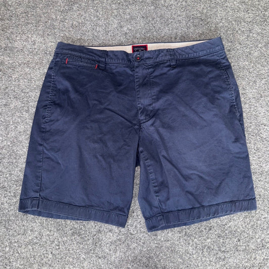 UNTUCKit Mens Navy Blue Pima Cotton Stretch Chino Shorts Size 34 Flat Front