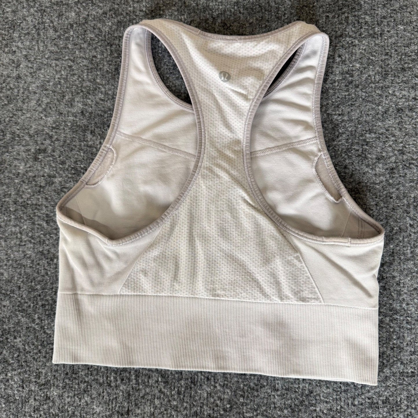 Lululemon Ebb to Train Bra Tank Top Racerback Women Size 8 Gray Athletic Workout