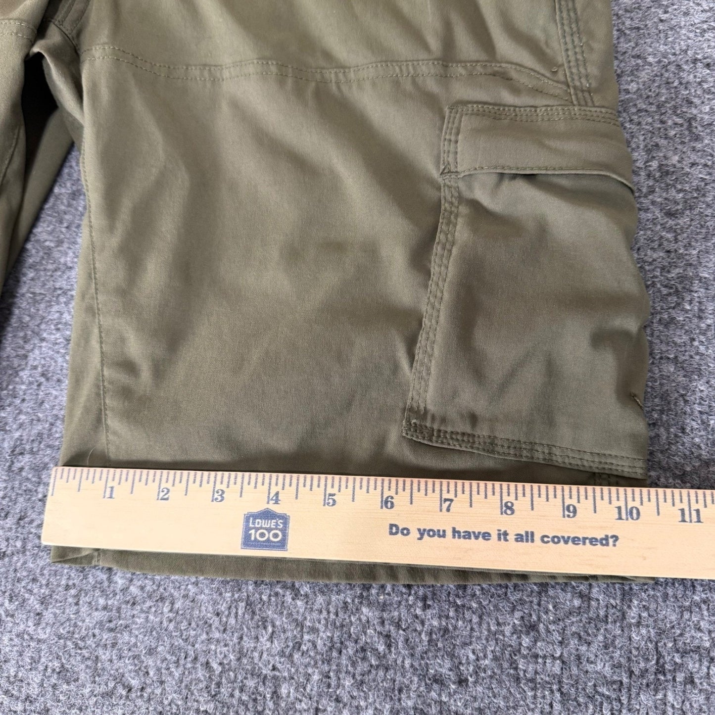 prAna Zion Stretch Short Mens 33 Olive Green Cargo Hiking Outdoor Durable Travel