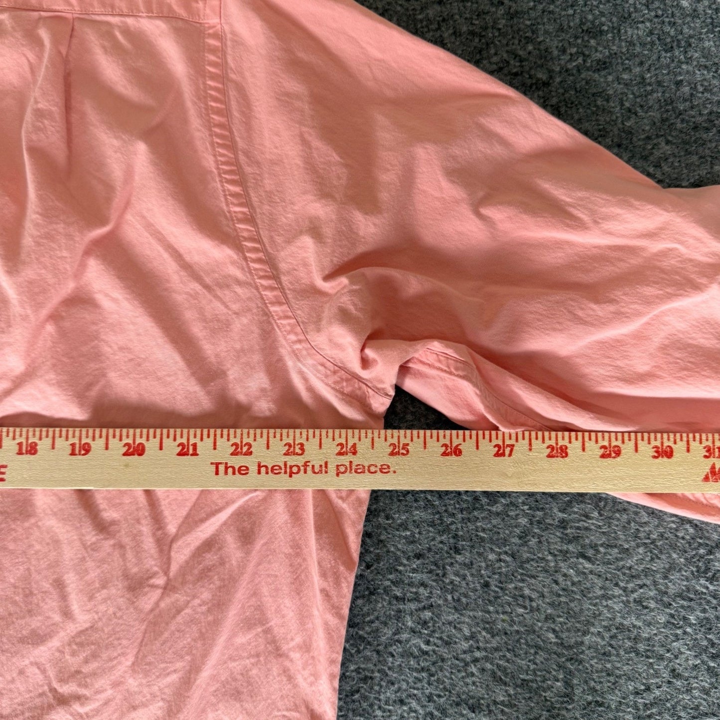 Southern Tide Mens Large Coral Pink Long Sleeve Button Down Shirt Cotton Casual