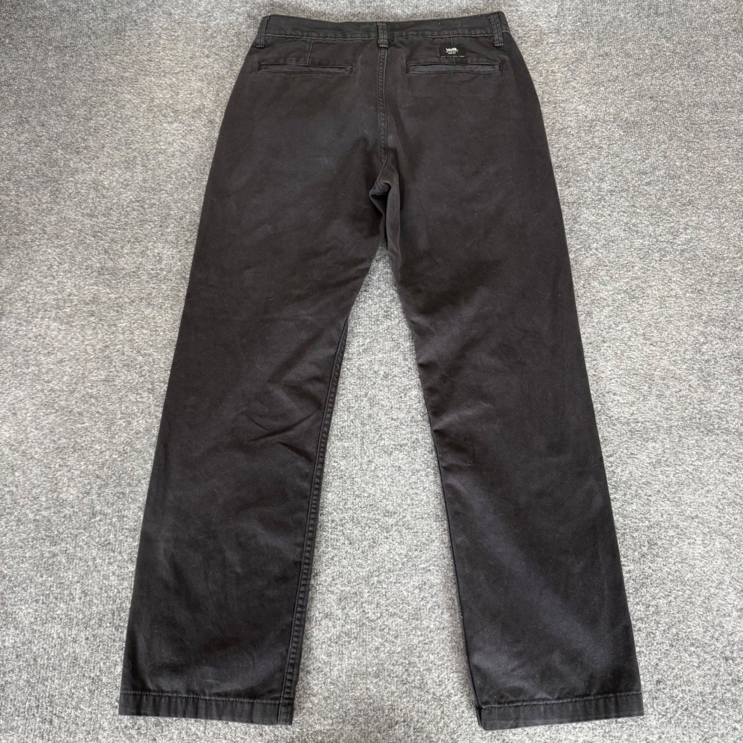 Vans Mens Relaxed Fit Chino Pants Black Cotton 31x29 Skate Casual Streetwear
