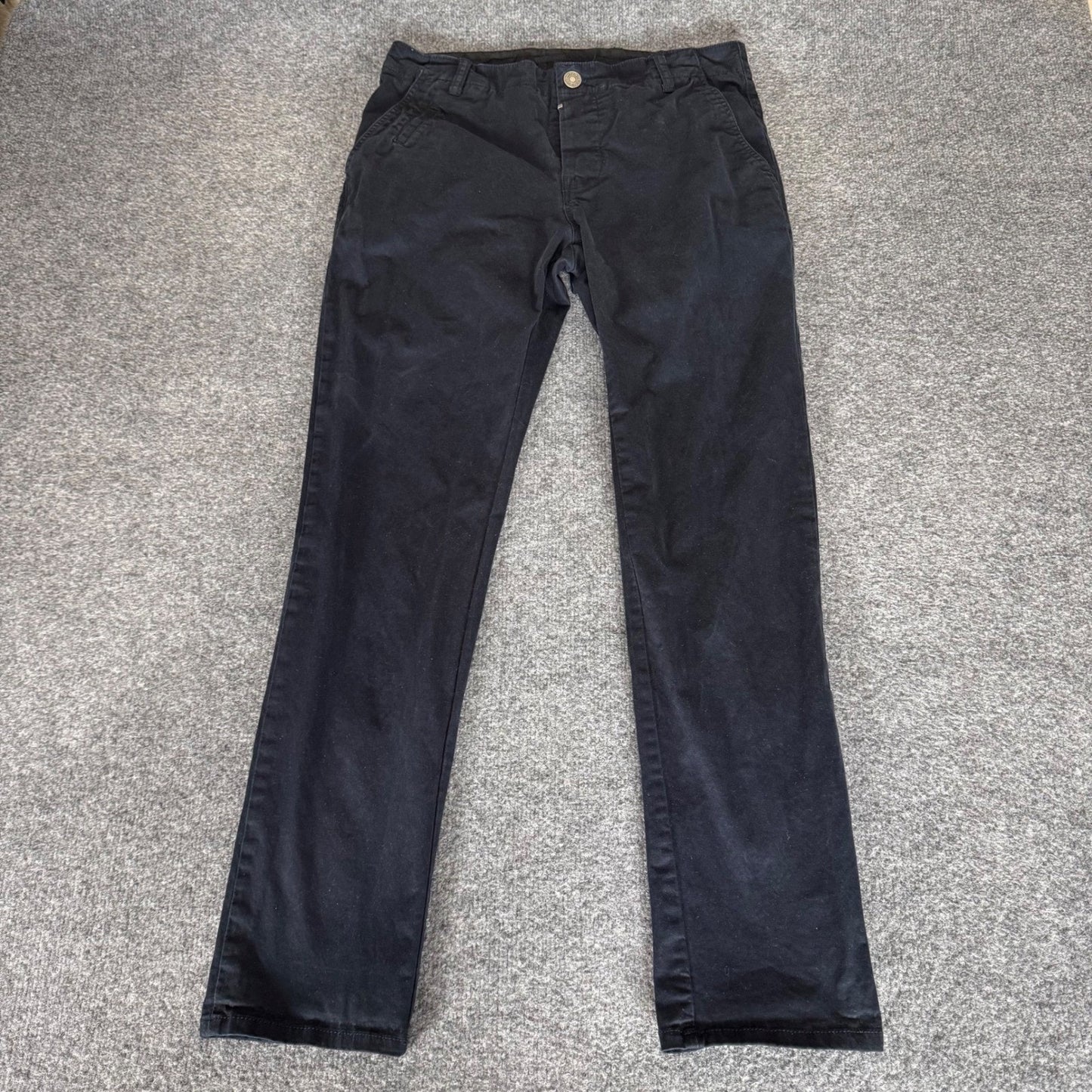 All Saints Stove Lumen Chino Mens Pant Black 32x30 Slim Casual Modern Streetwear