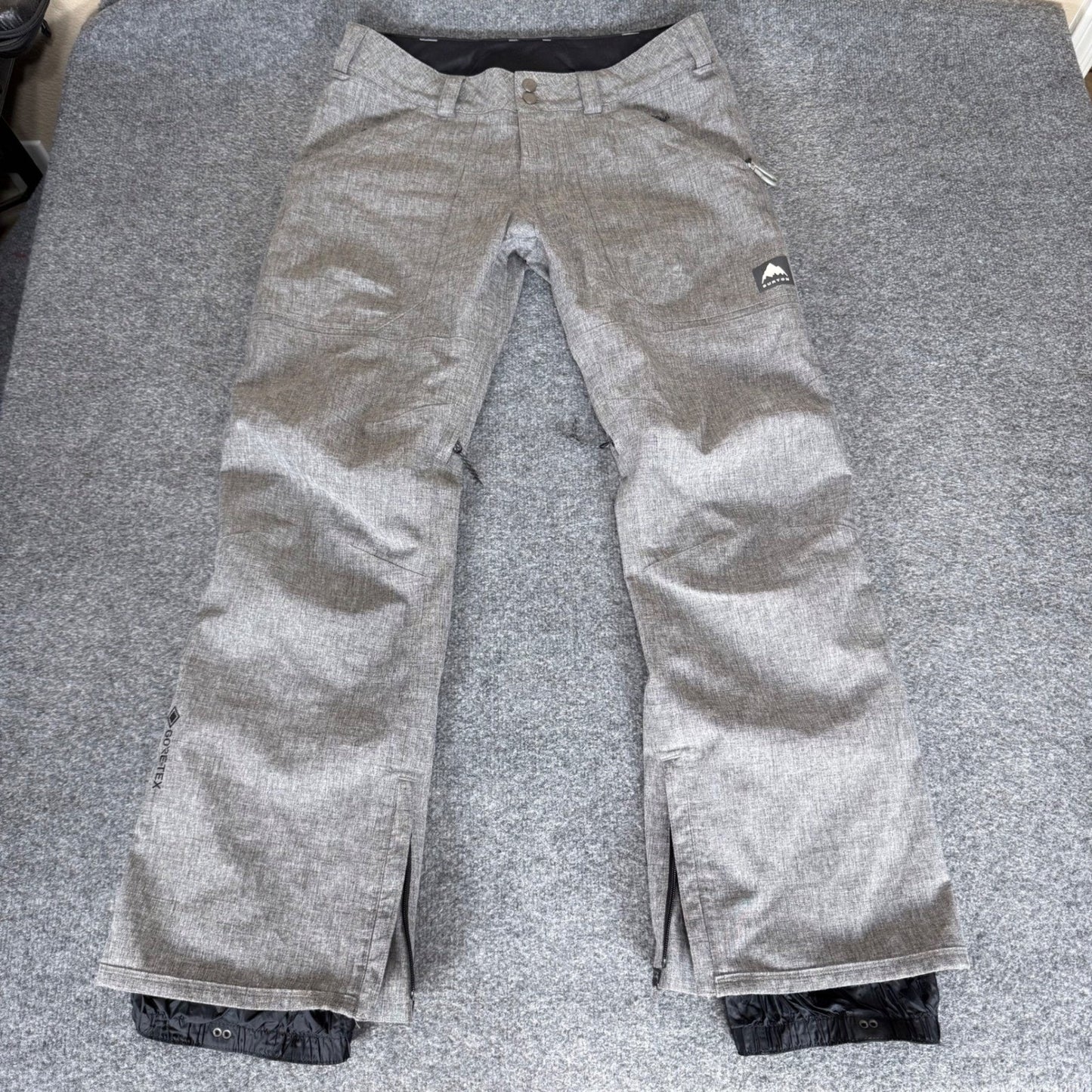 Burton Snowboard Pants Mens Medium 36x32 Gray Heather Waterproof Ski Snow Winter