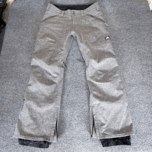 Burton Snowboard Pants Mens Medium 36x32 Gray Heather Waterproof Ski Snow Winter